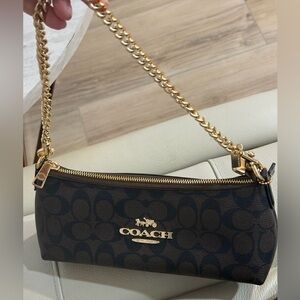 Coach Brown/Black and Gold shoulder bag